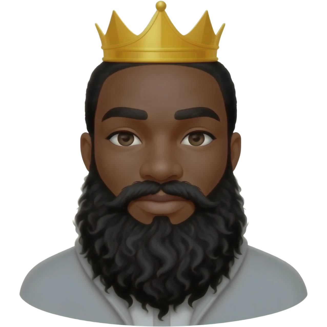 Black Man With Gold Crown With Black Long Beard emoji