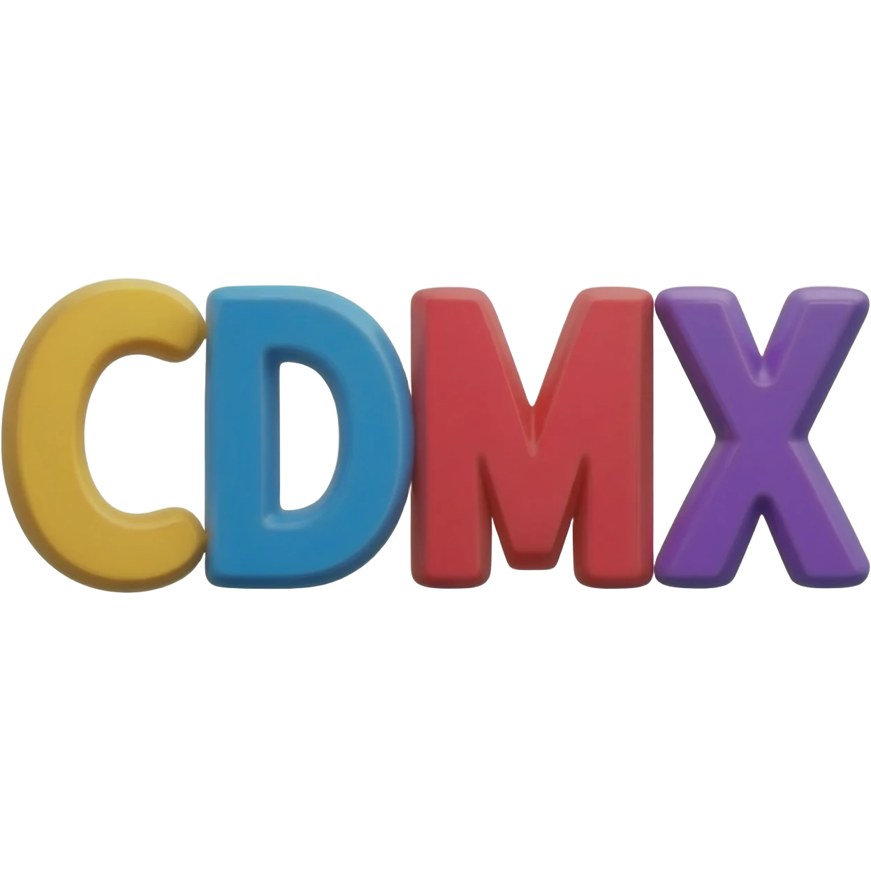 Las letras "CDMX" en 3D emoji