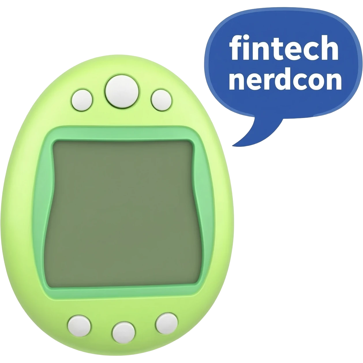 please create me a tamagotchi that syas fintech nerdcon emoji