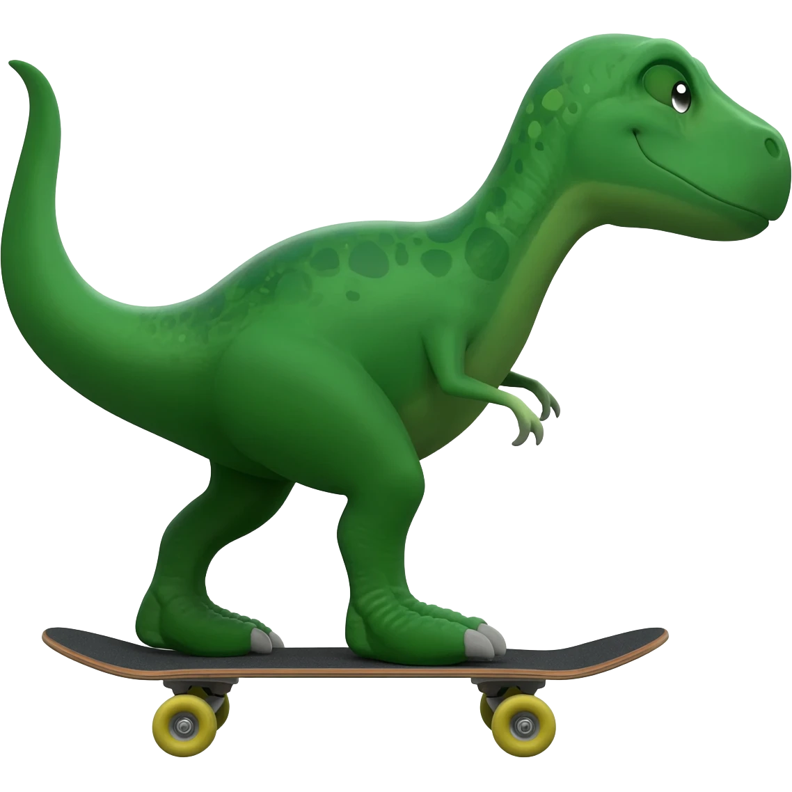 Dinosaur on a skateboard emoji