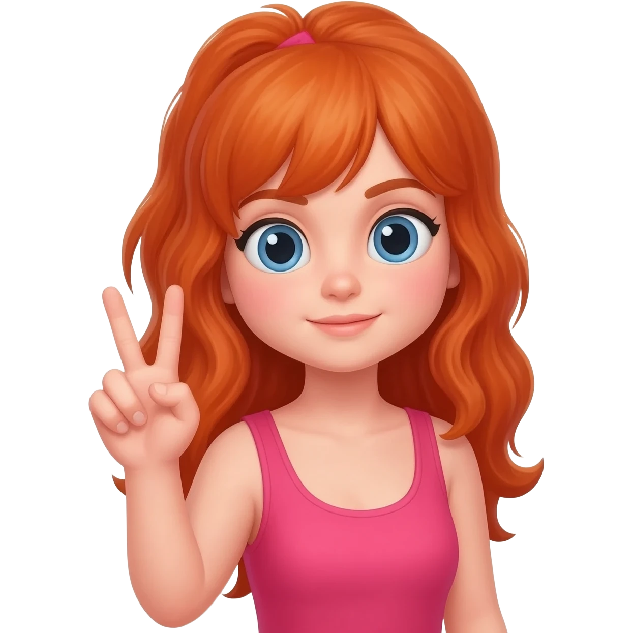 make a redhead girl emoji doing the L(loser) sign emoji