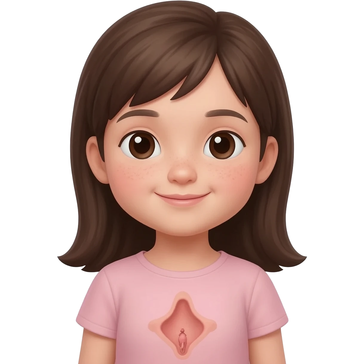 Young girl with uterus emoji