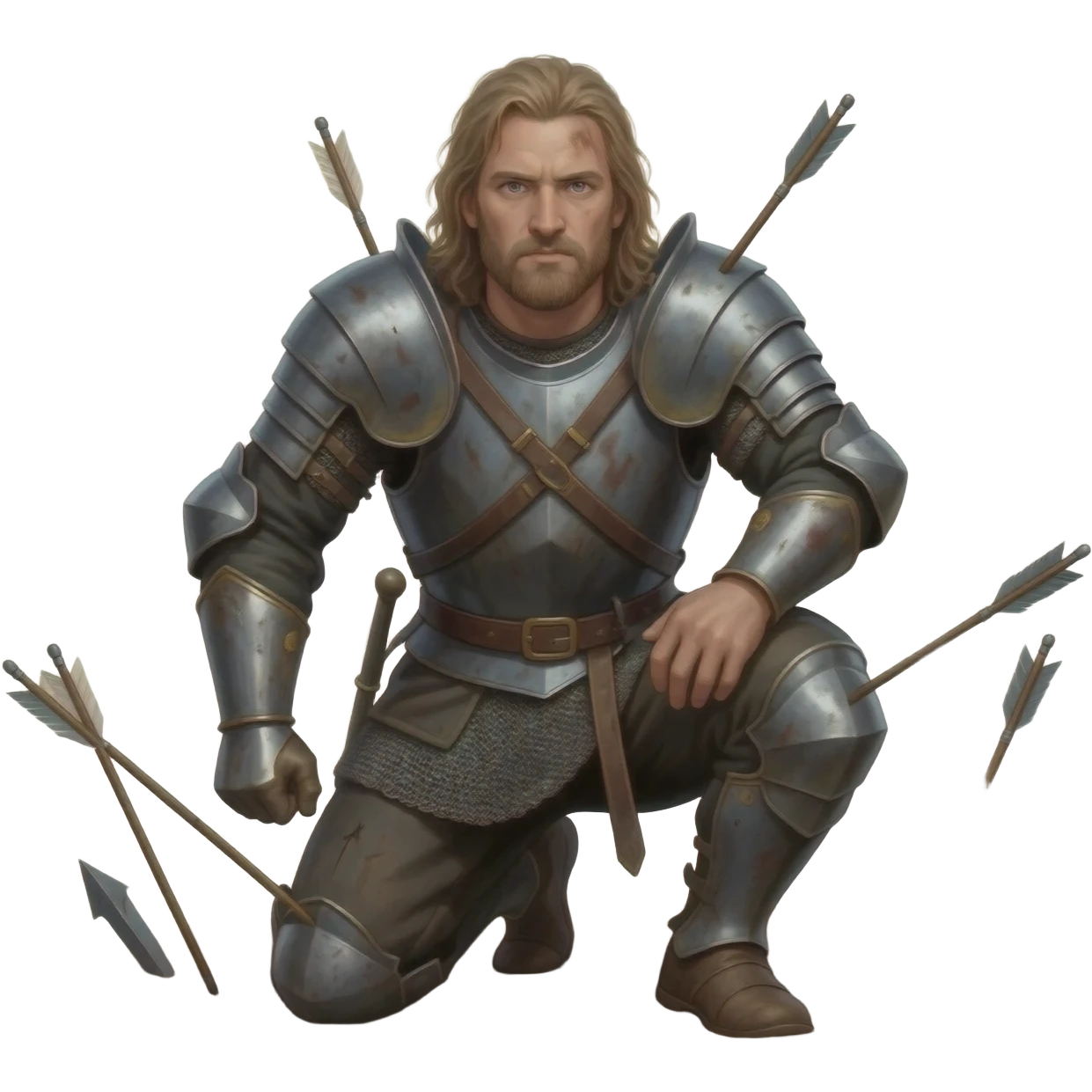 Boromir being shot with arrows on his knees emoji
