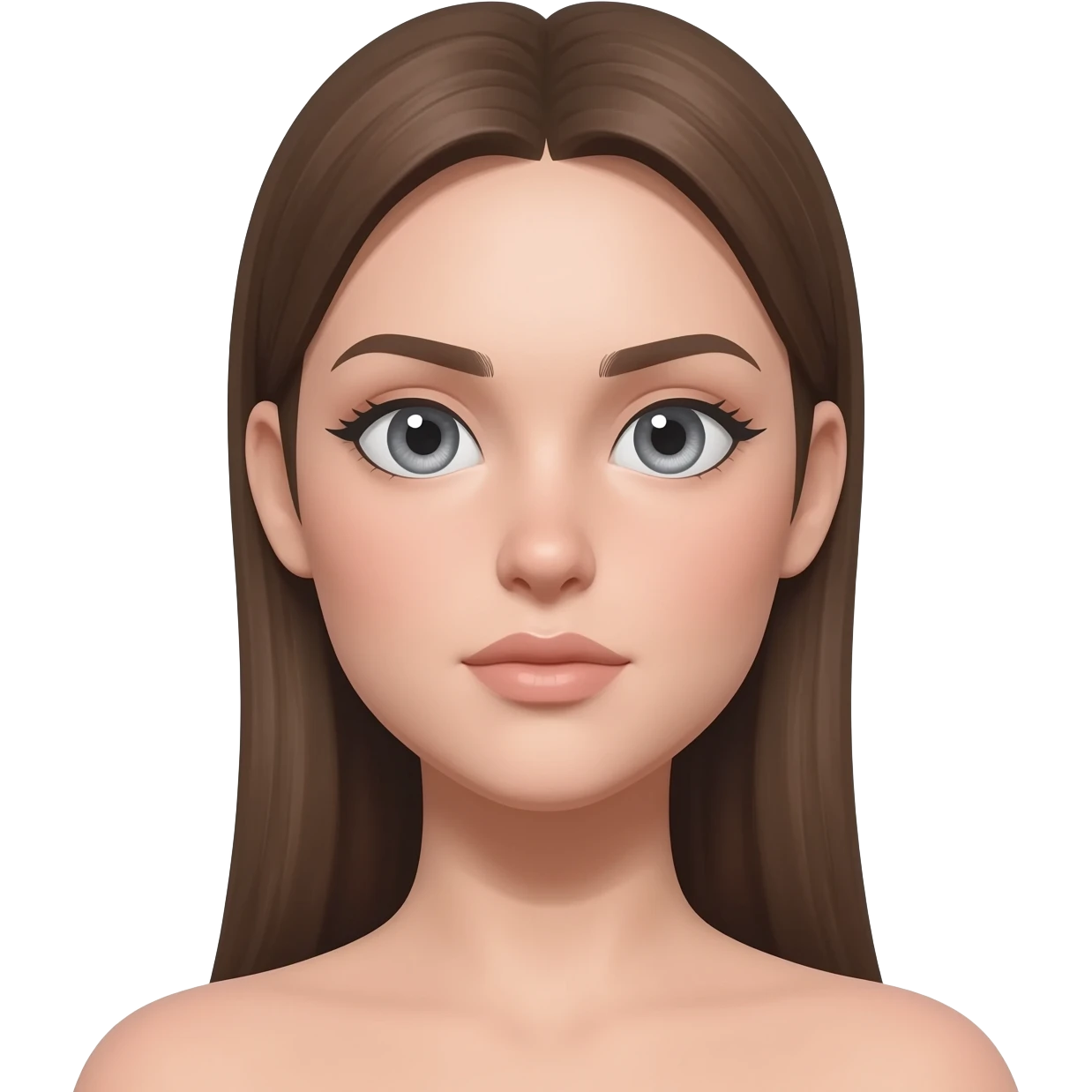 She is a cool and confident young woman with sparkling light gray eyes and fair, smooth skin. She is very beautiful. emoji