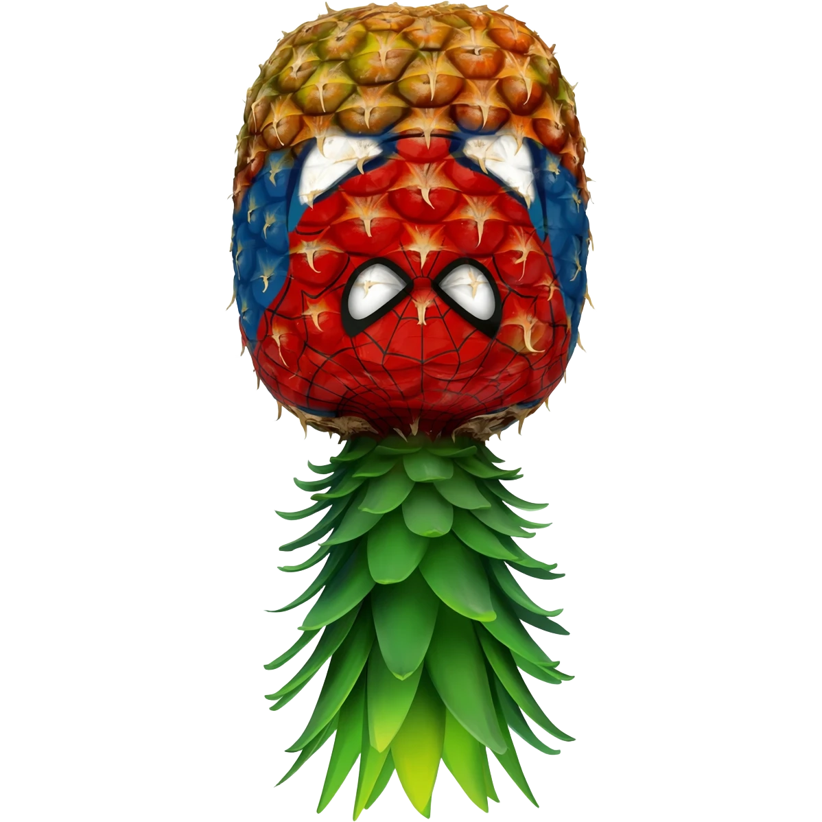 Upside-down pineapple spiderman emoji