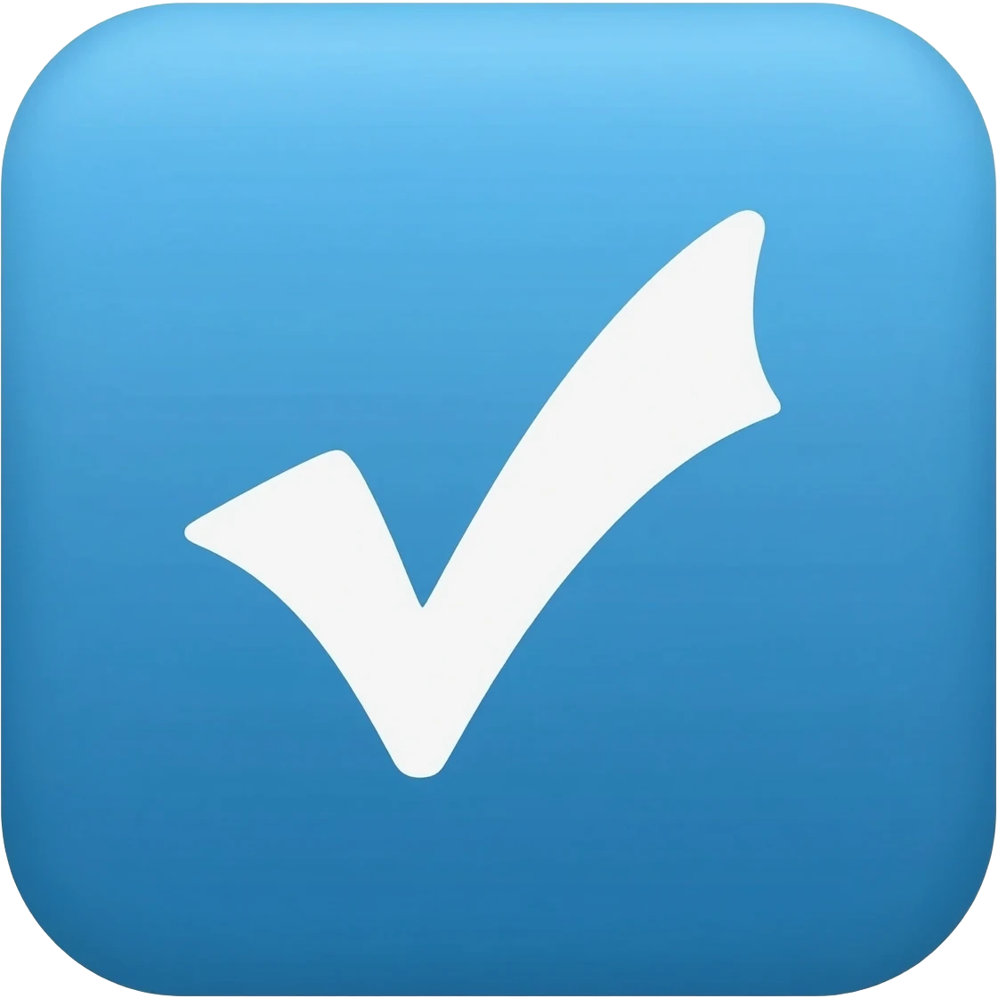 Un cuadrado azul en medio va estar una palomita ✔️ blanca 🟦✔️ emoji