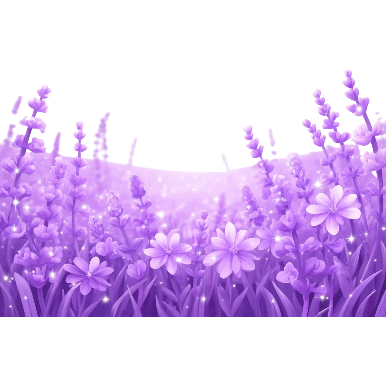 Shiny beautiful glossy purply pastel whitish light sparkly glittery sunny bright lavender lilac flower fields aesthetic scenery  emoji