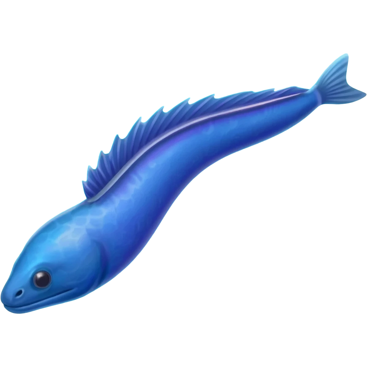 blue eel with 2 fins on each side and a long tail emoji