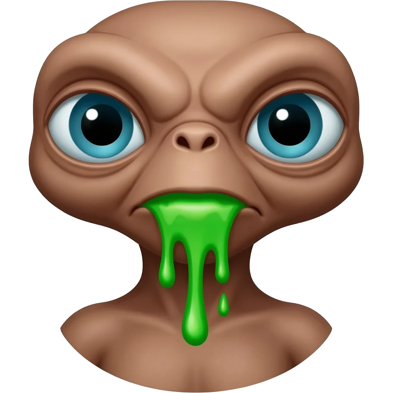 E.T. The Extra-Terrestrial from the movie puking green liquid emoji
