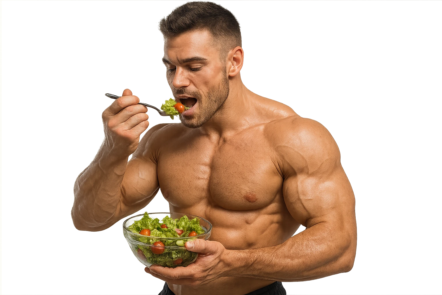 UOMO FITNESS CHE MANGIA INSALATA emoji