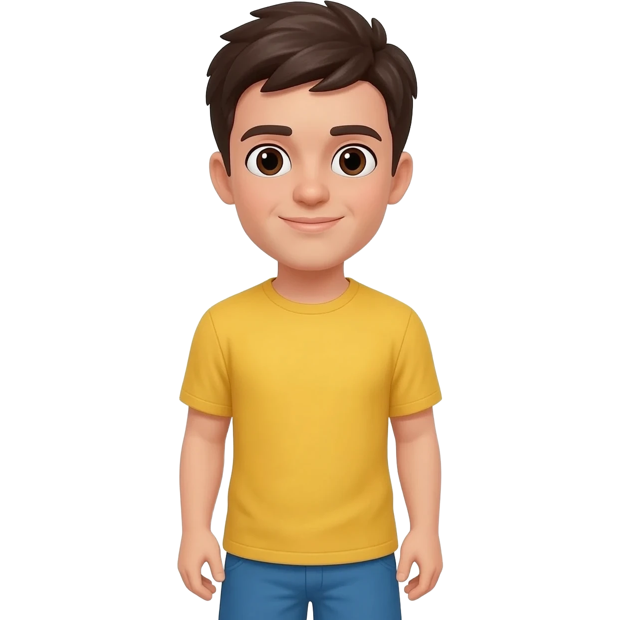 Blue and yellow shorts and tshirt emoji