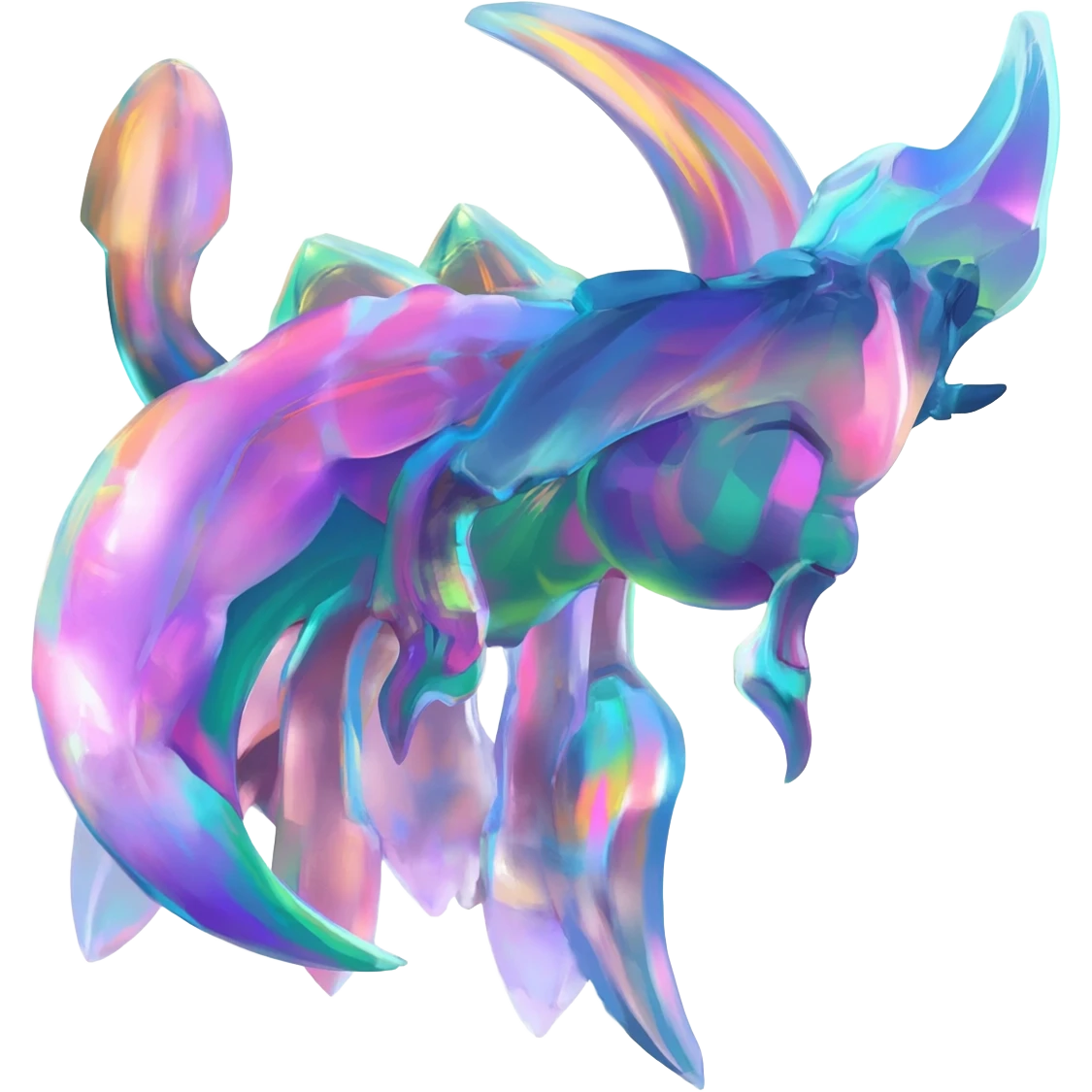 Epic complex iridescent aesthetic-Fakémon-creature-scenery emoji