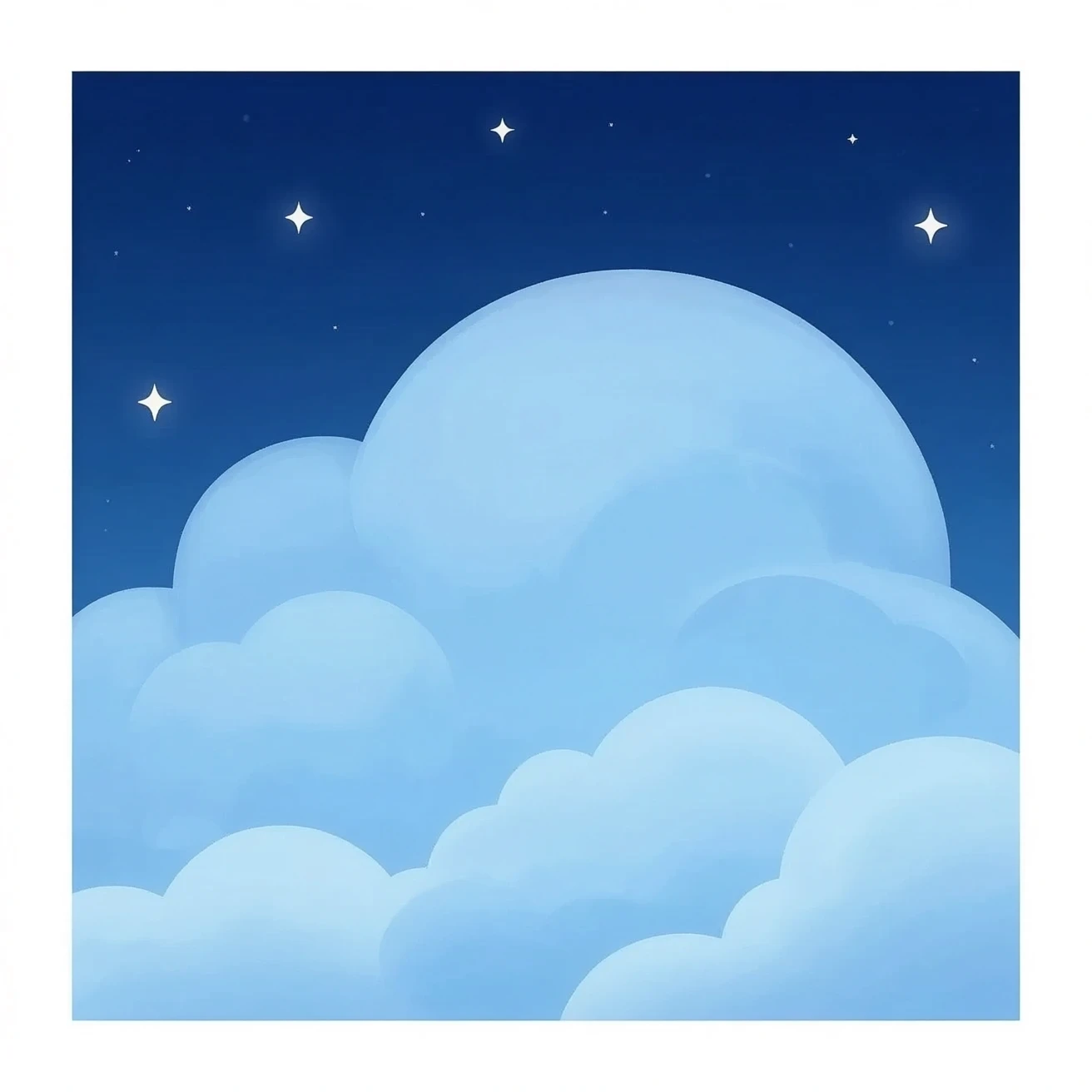 sleeping clouds with small stars behind emoji