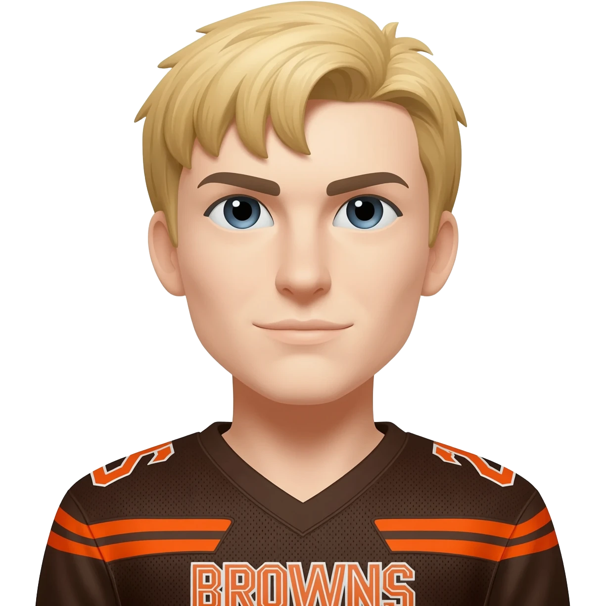Browns fan with short blonde hair emoji