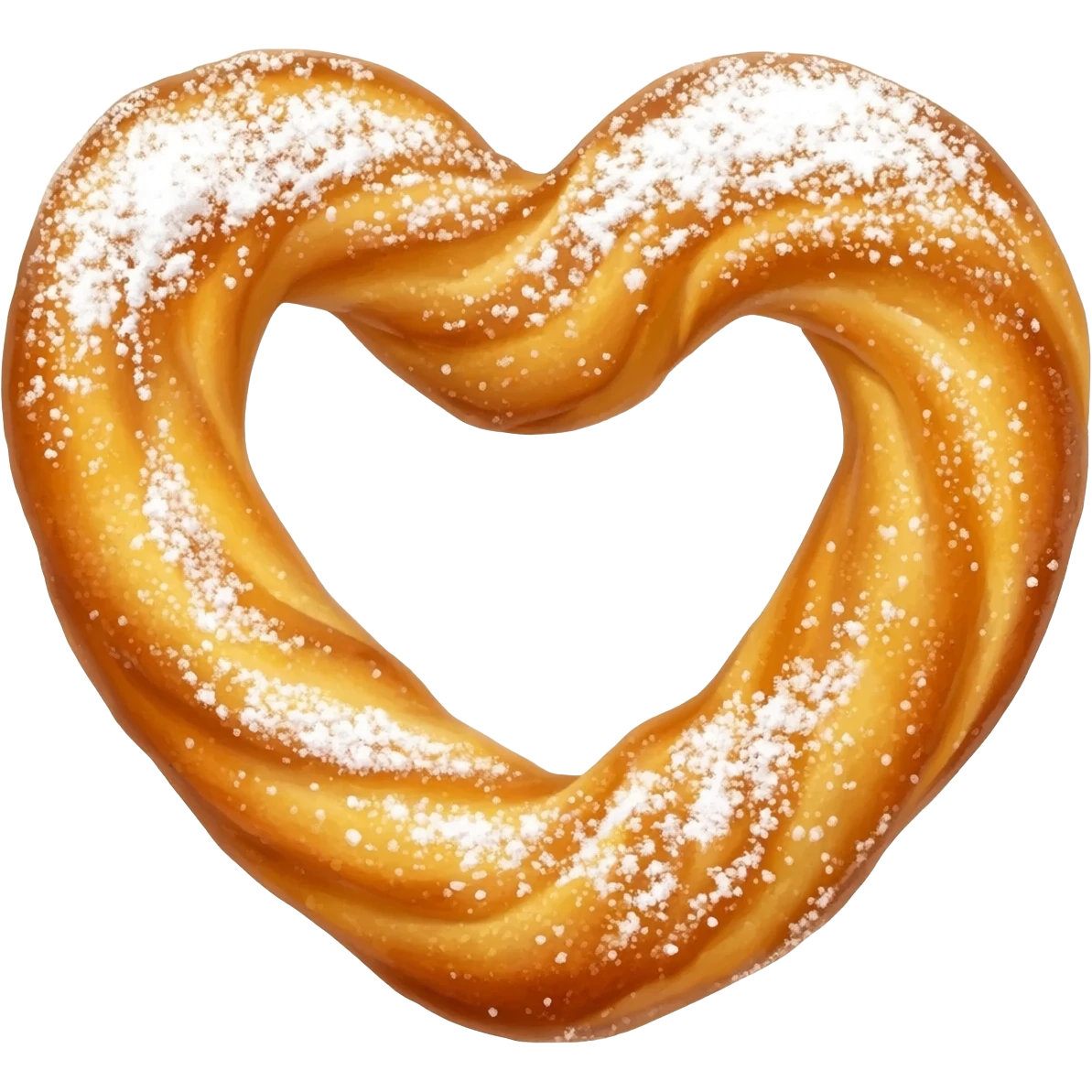 Heart-shaped beignet emoji