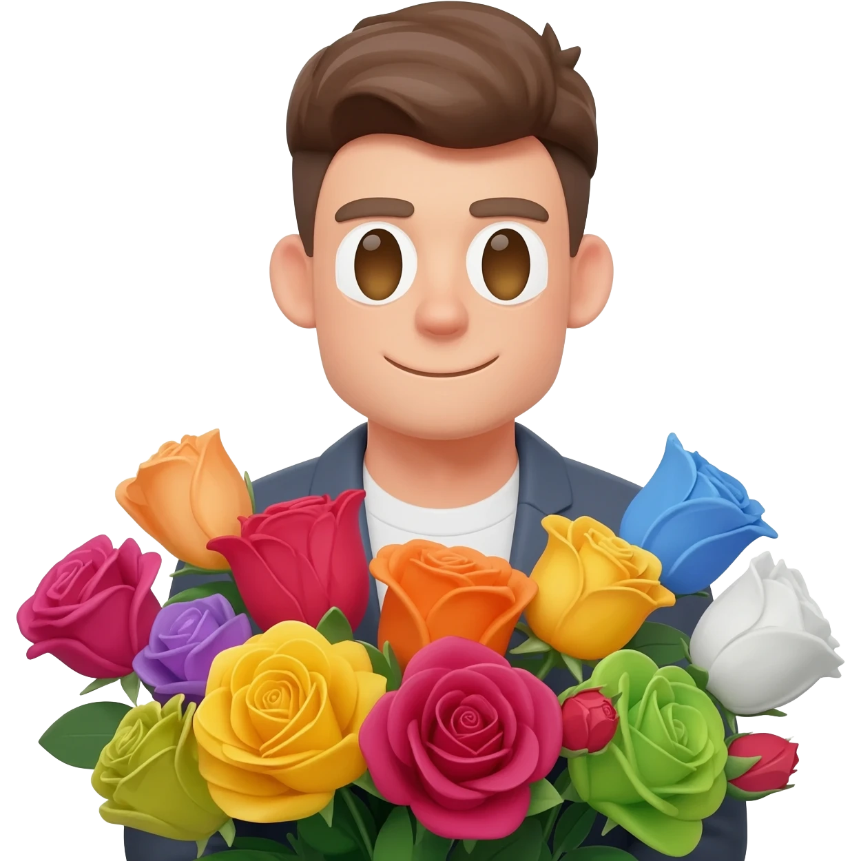 Face in Flowers memoji man emoji