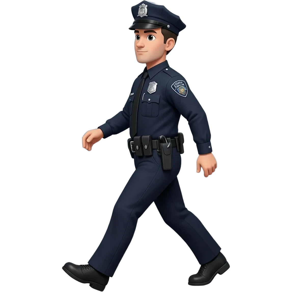 cop walking through grey door emoji