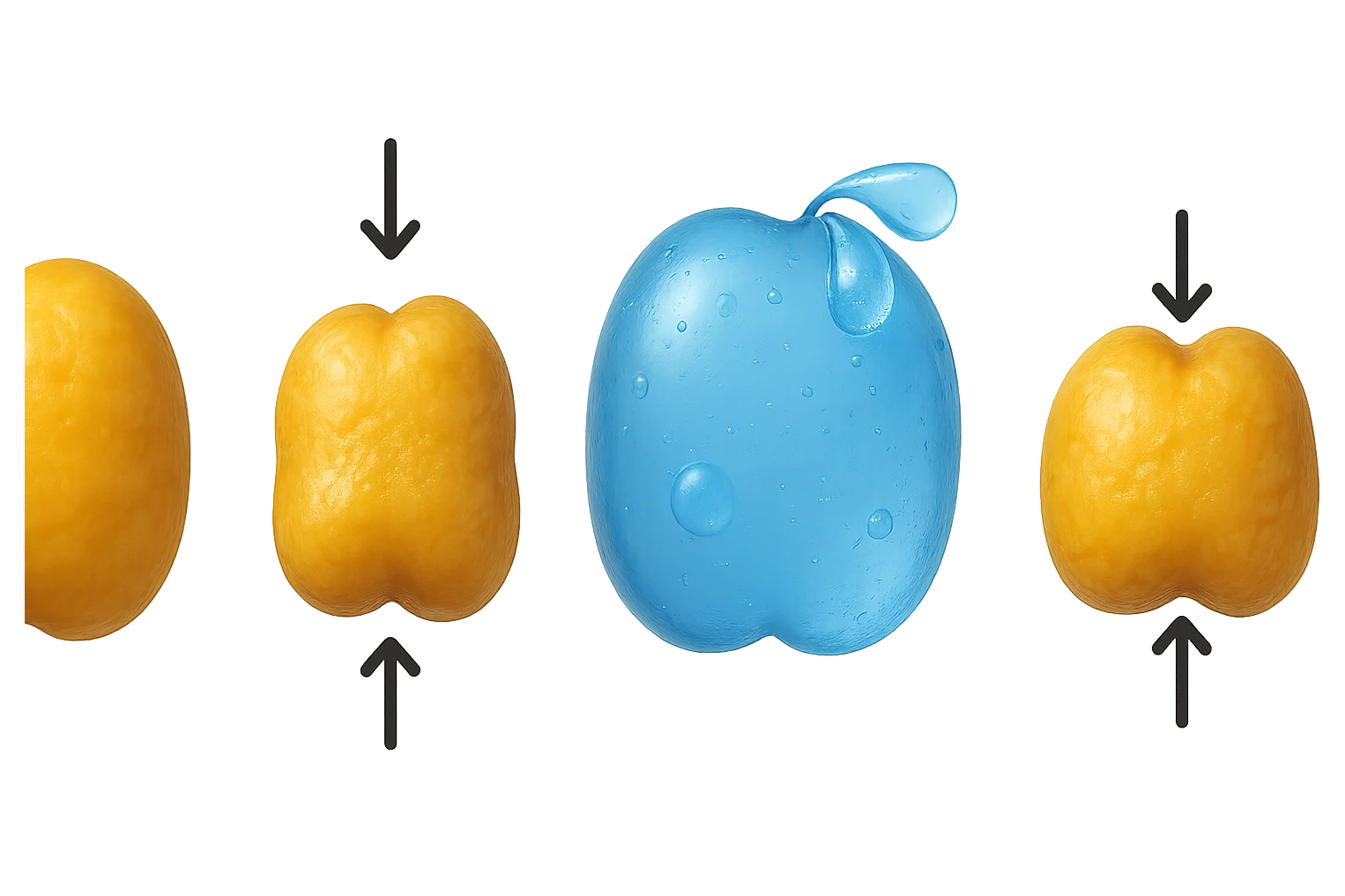 il processo di una cellula adiposa che si sgonfia, e si gonfia di acqua, falla identica all'immagine che ho allegato ma in 3d iperrealistica 4k emoji