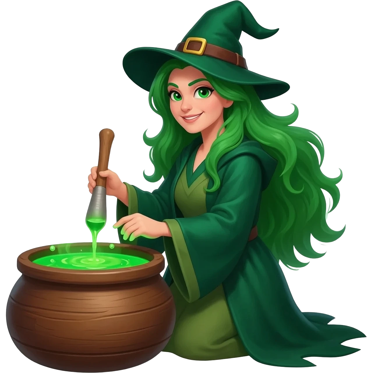 green witch cooking potion emoji