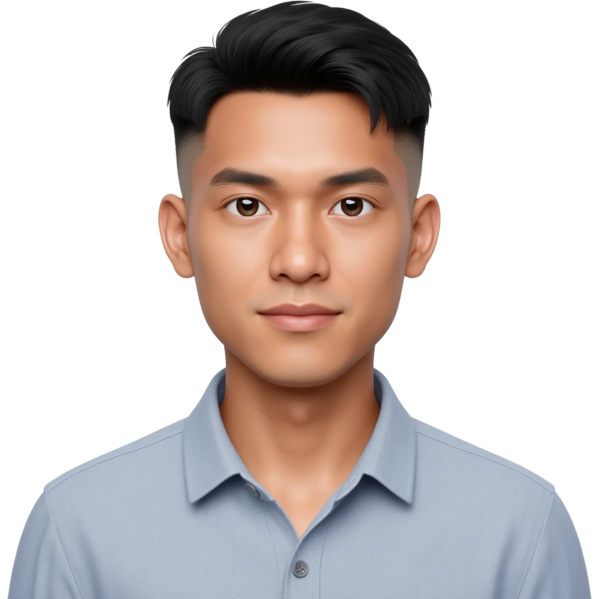 Thai young man at 25 years old fade hair cut emoji