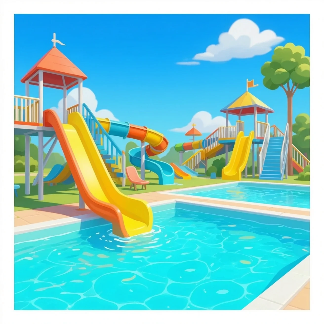 Water slide at the water park emoji