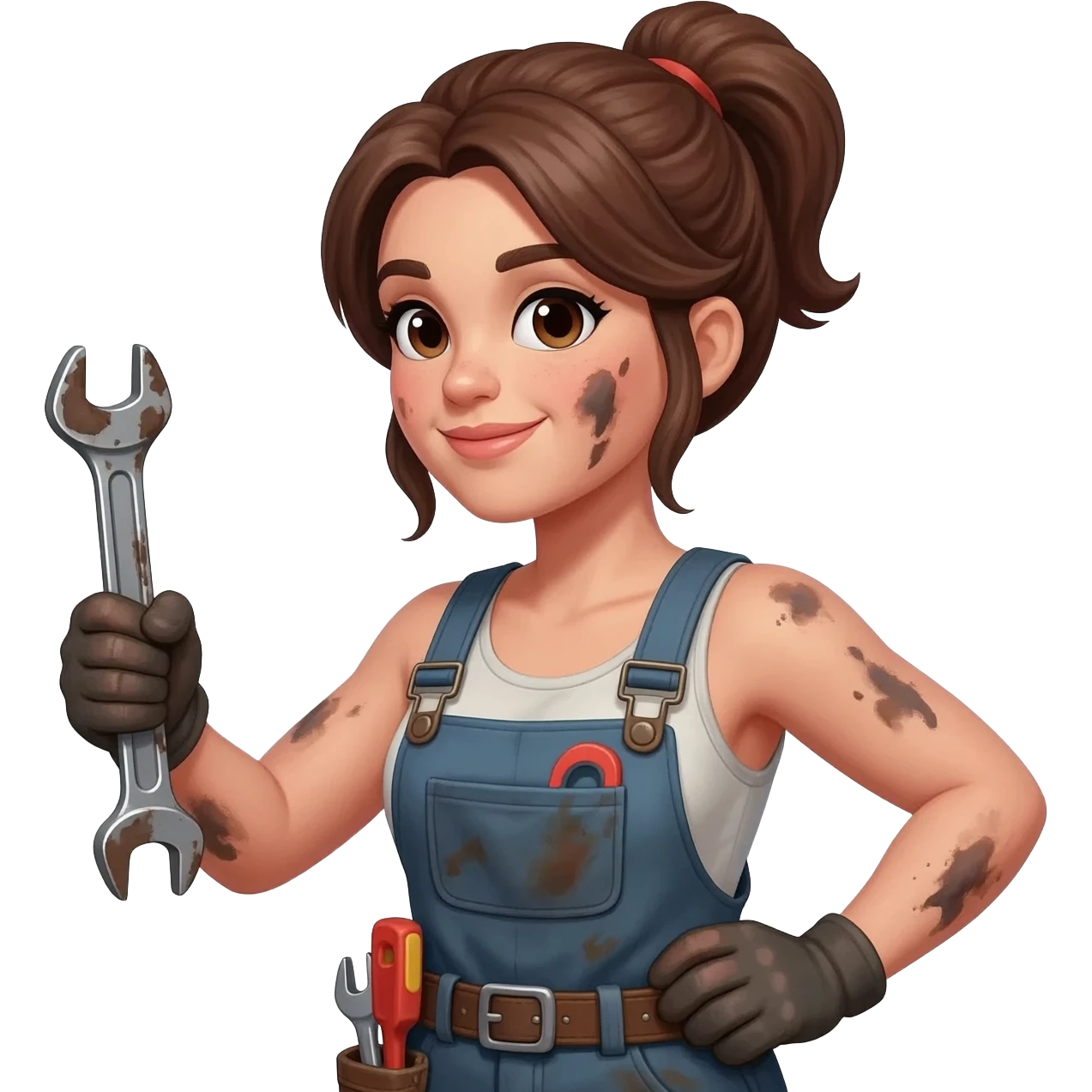 👩🏻‍🔧make her wore a tank top emoji