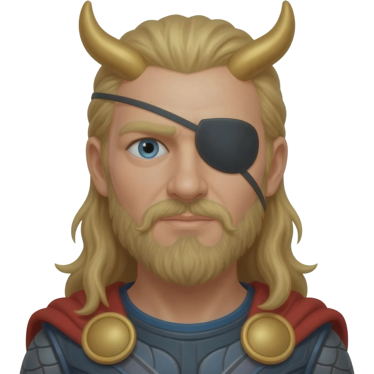Odin emoji with eye patch emoji