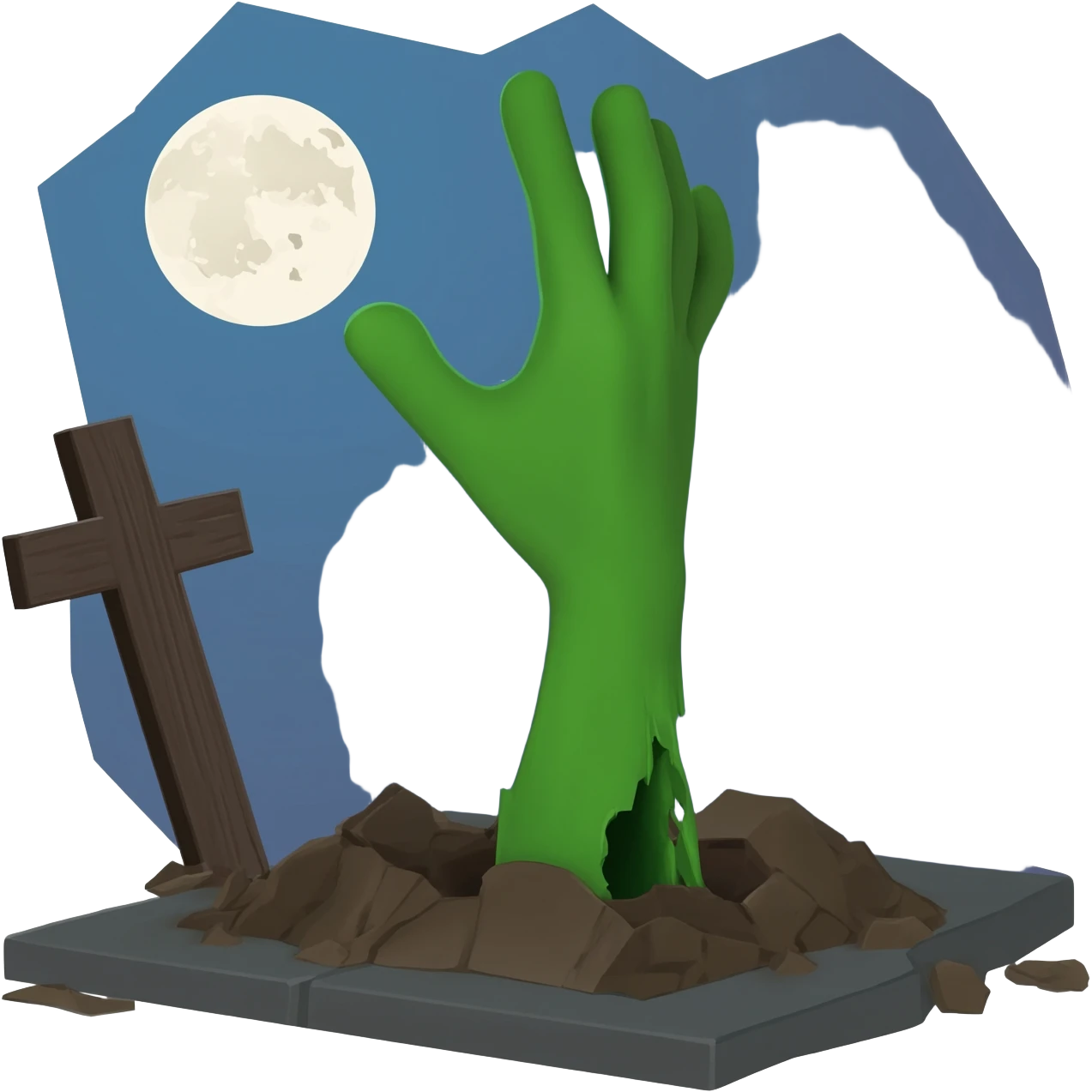 green arm reaching of grave emoji