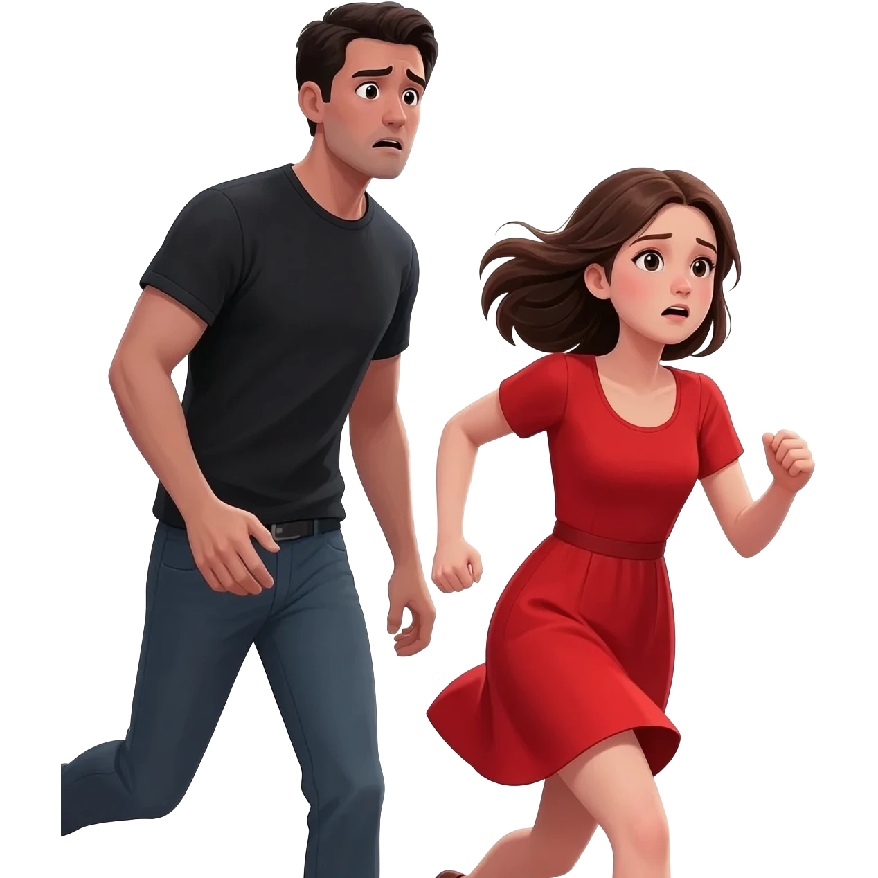 girl running from man emoji