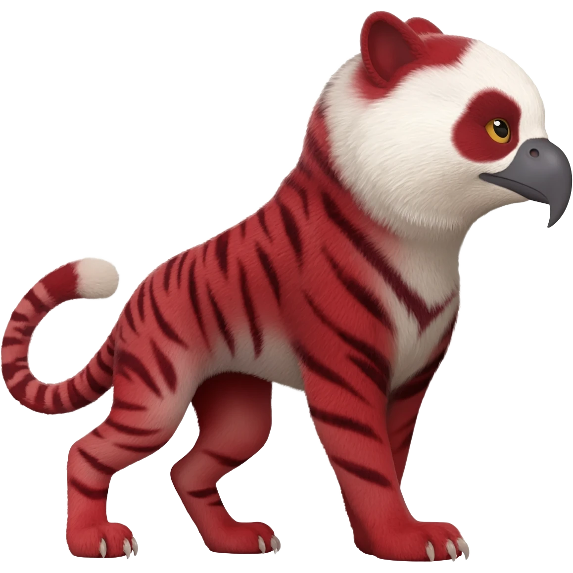 Caracal-Bobcat-Gryphon-Tiger-Red-Panda-fusion-hybrid-animal-creature, full body emoji
