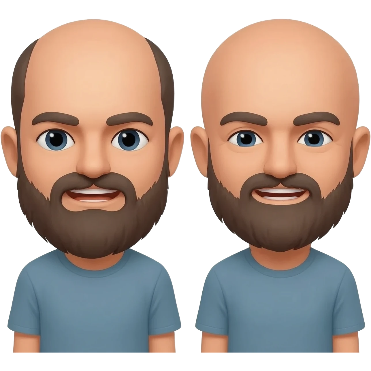Twin bald mans with Beard emoji