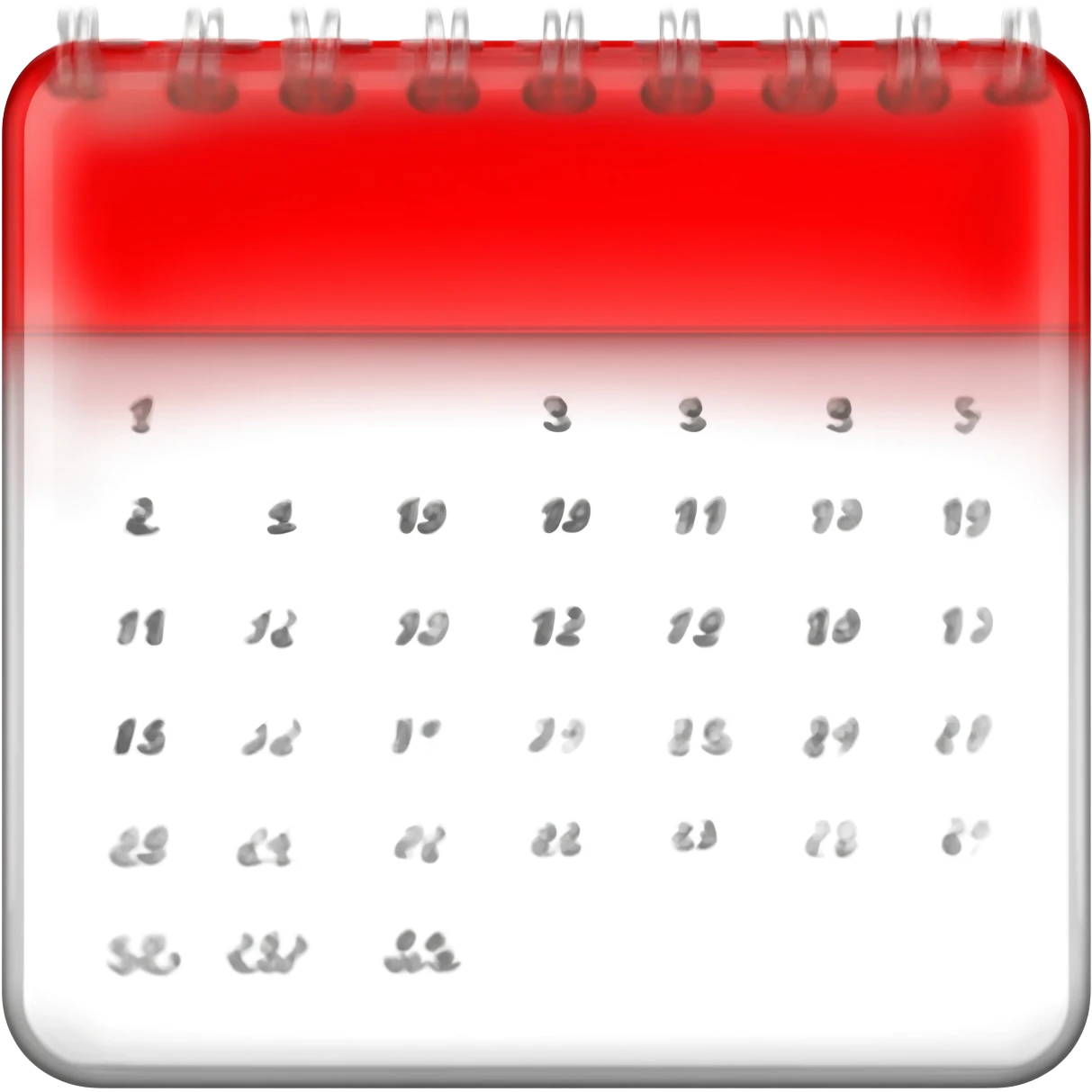 Calendário vermelho vidro emoji