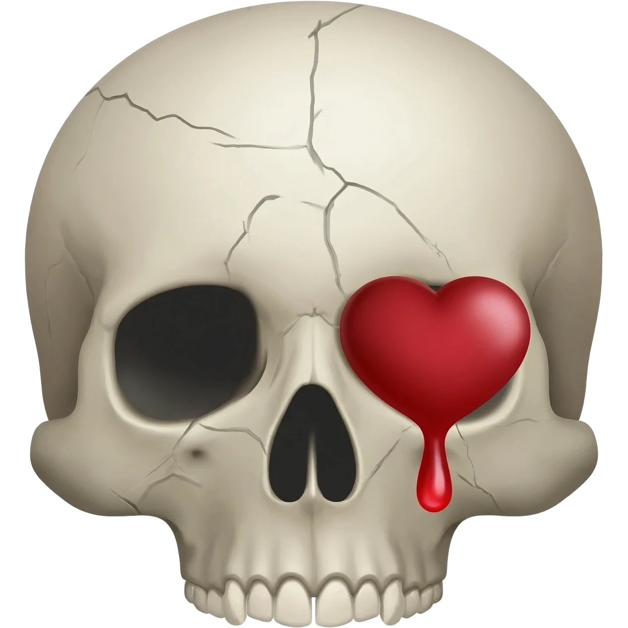 Skull crying heart tears down face emoji