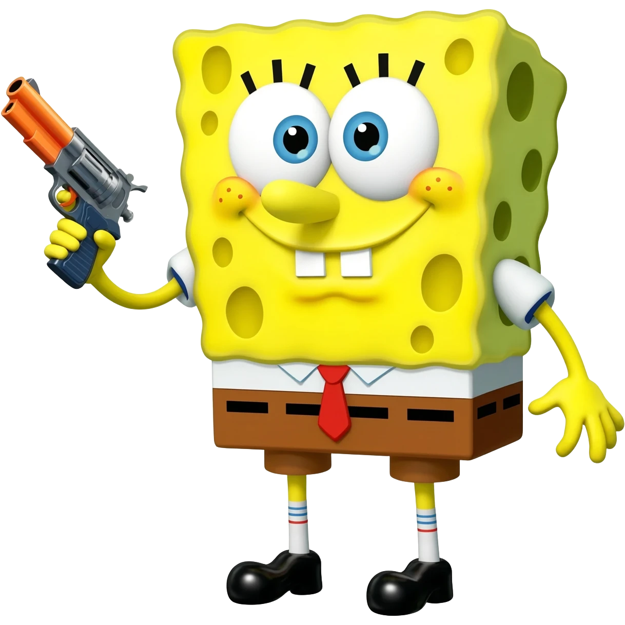 SpongeBob with a gun emoji