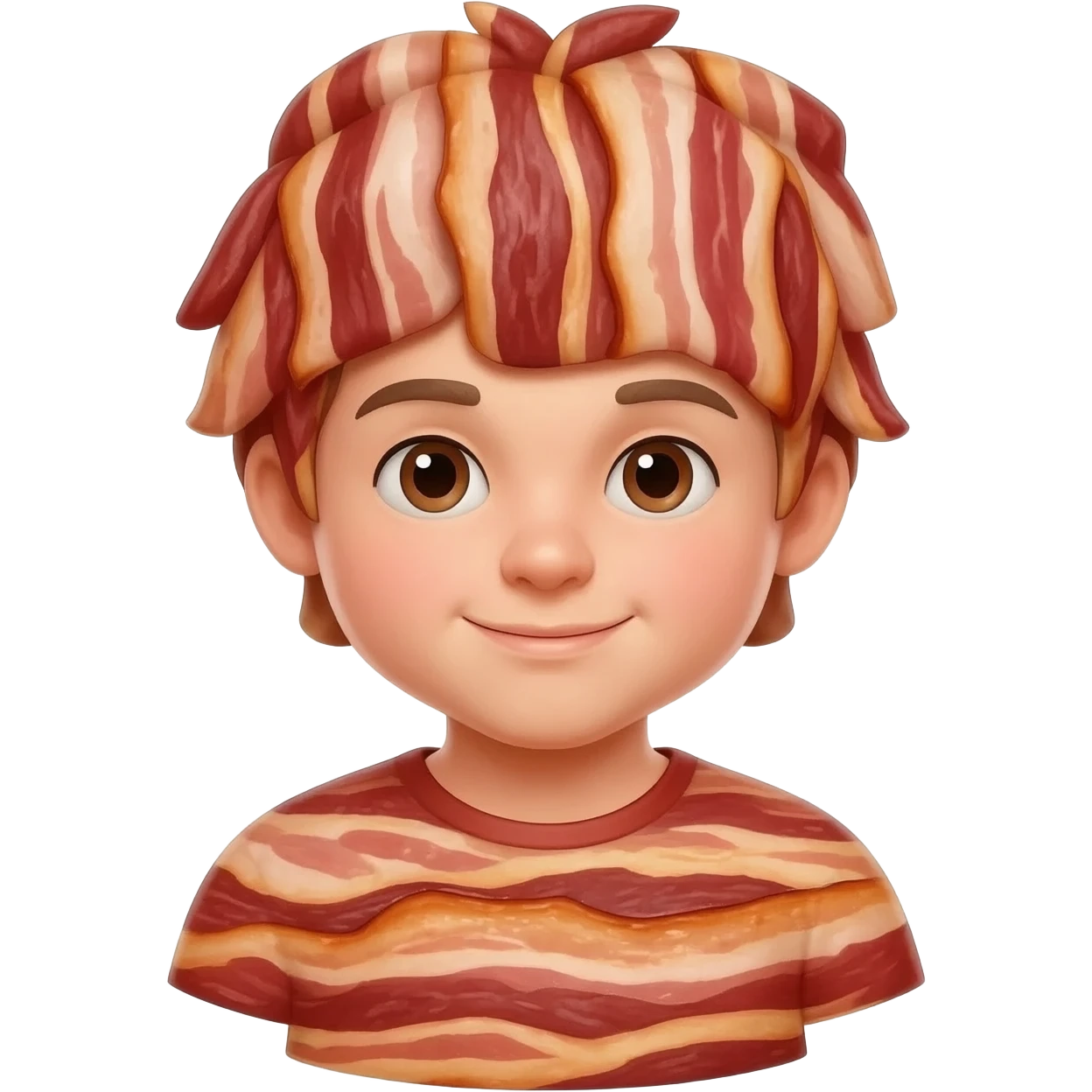a boy  that is made of bacon emoji