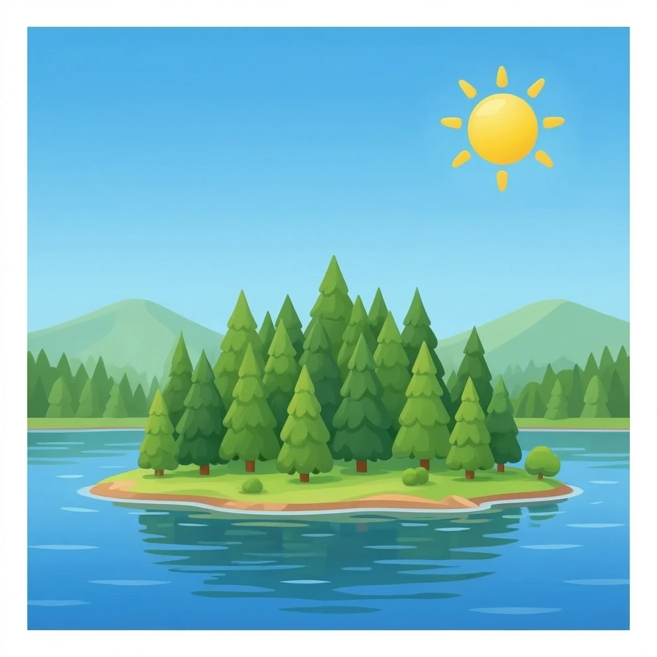 lake with an island emoji