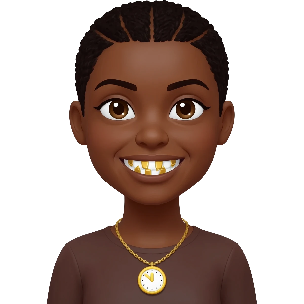 Black girl clock it emoji gold teeth emoji