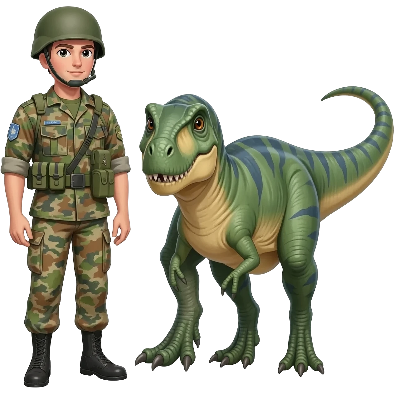 군인과 공룡 emoji