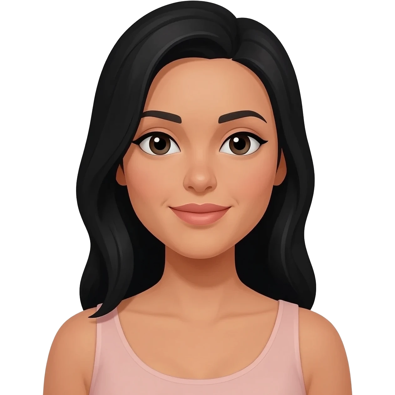 white woman tanbed black hair emoji