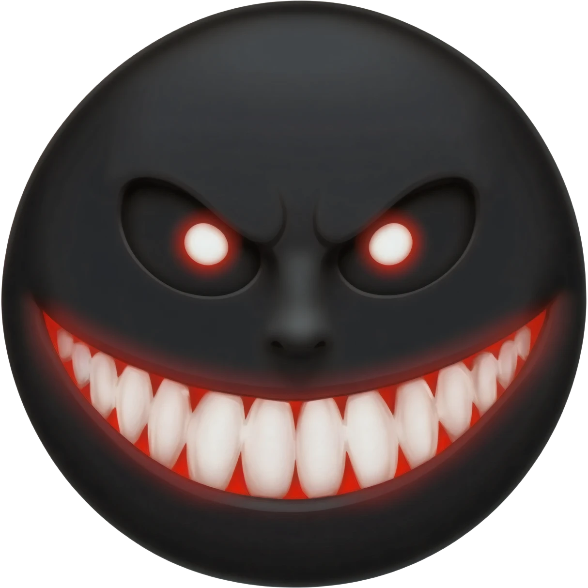 generate a black scary anime smile in 112 x 112 format with a transparent background emoji