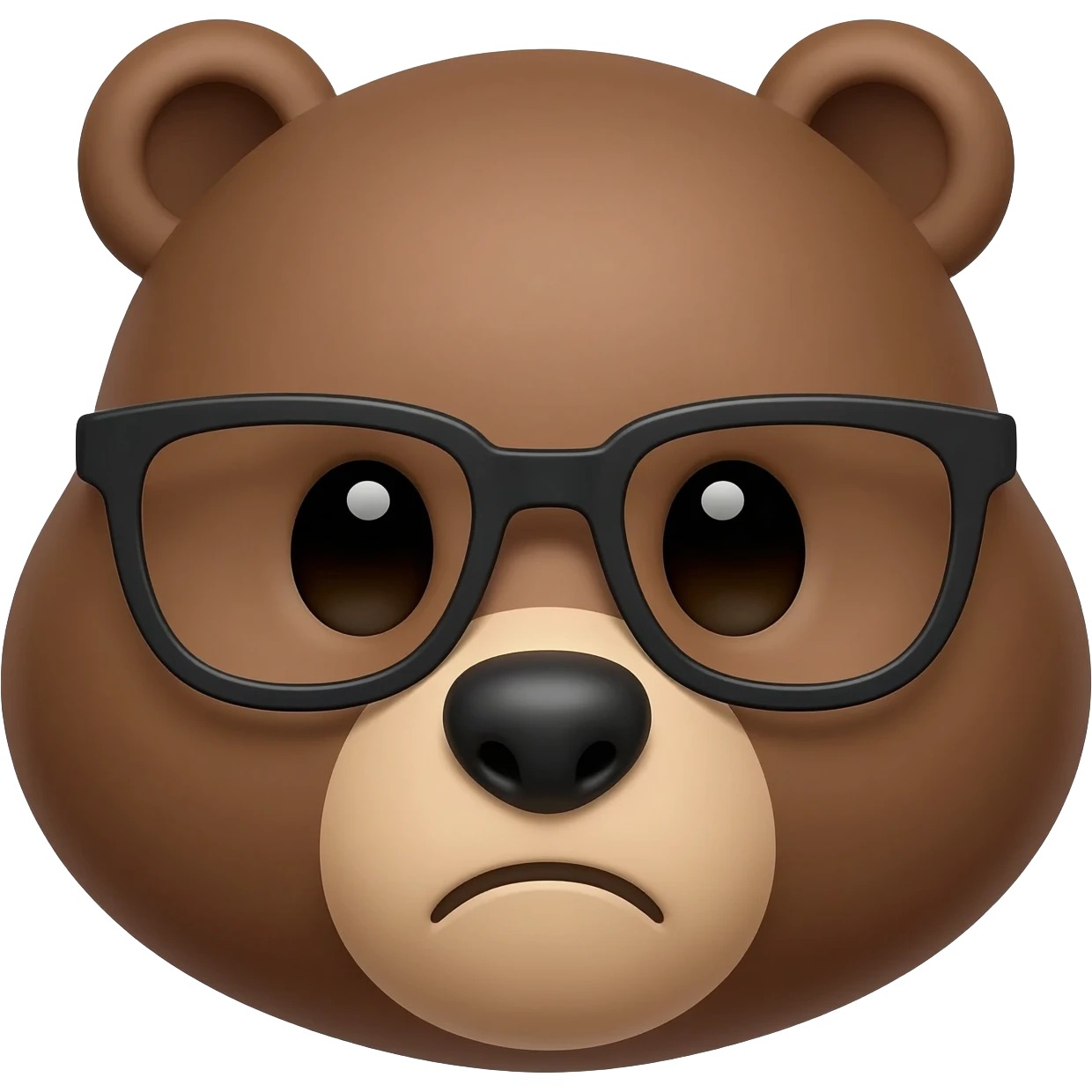 Bear with glasses serious profile picture emoji