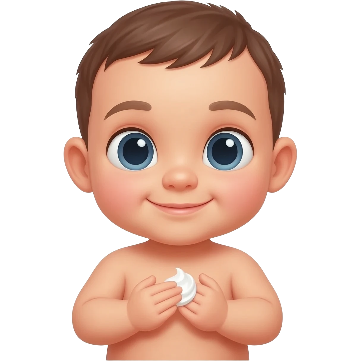 Pididi qui se met de la crème pour bébé sur les mains emoji