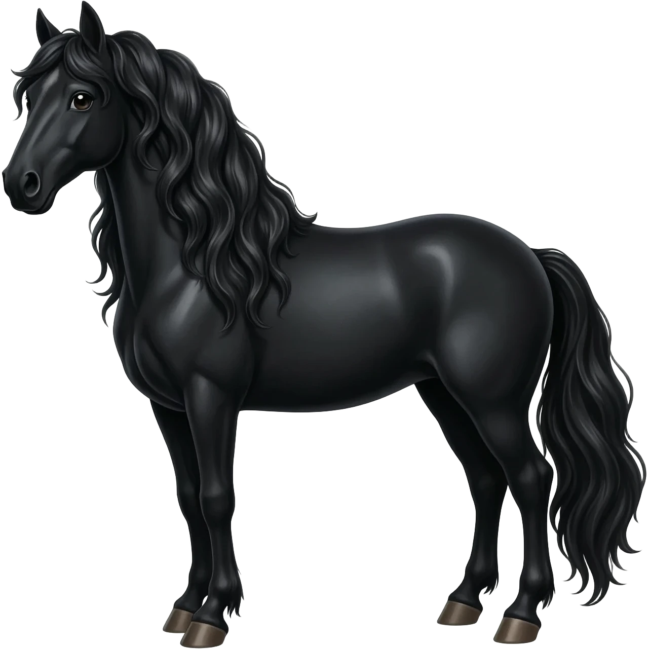 I want to create emoji of black horse which looks royal and shining emoji