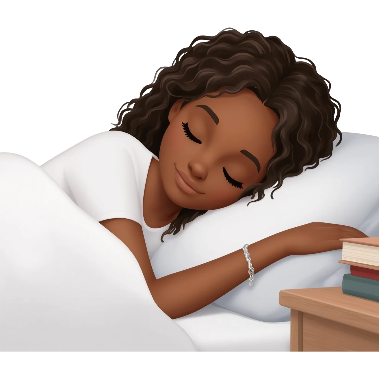 Gonemili Grace qui dort sur lit emoji