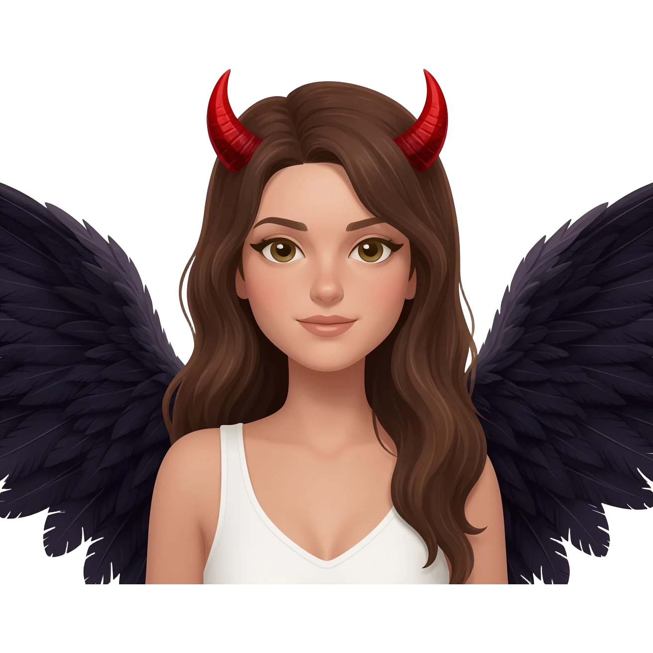 Ange femme avec des cornes de démon emoji