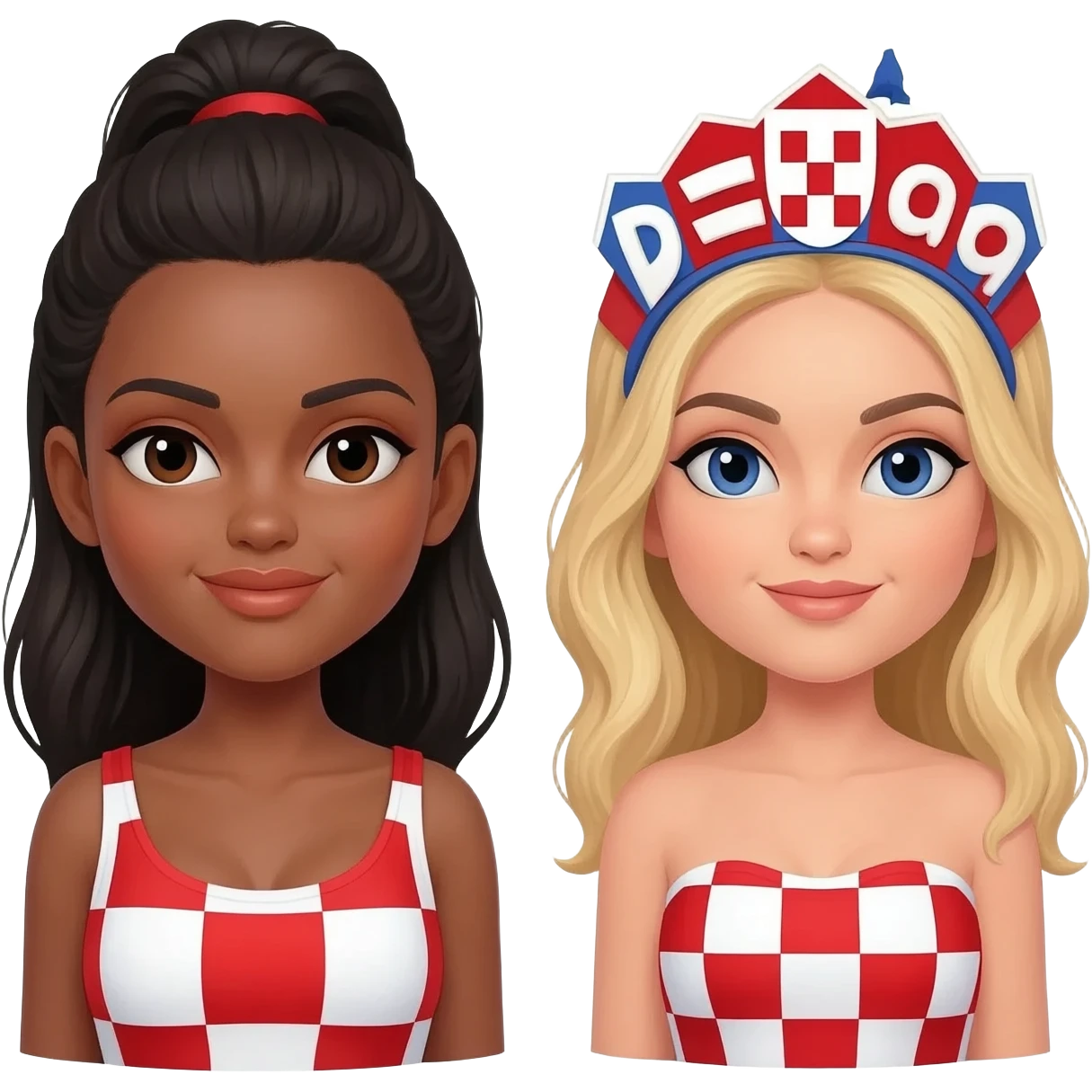 Brazil and Croatian girls models emoji