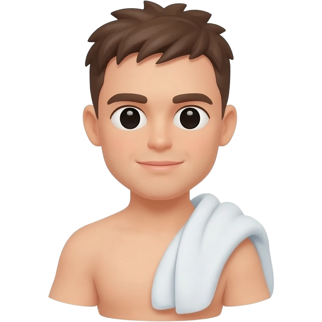 An emoji after showering with penis covered with a towel emoji