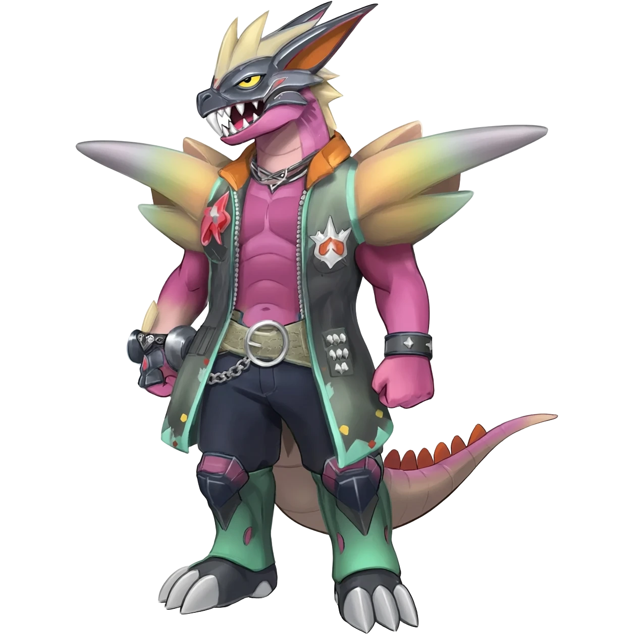  anthropomorphic tough cool Noibat-Noivern-Trico-Scyther-Nargacuga-Litten-Hybrid emoji