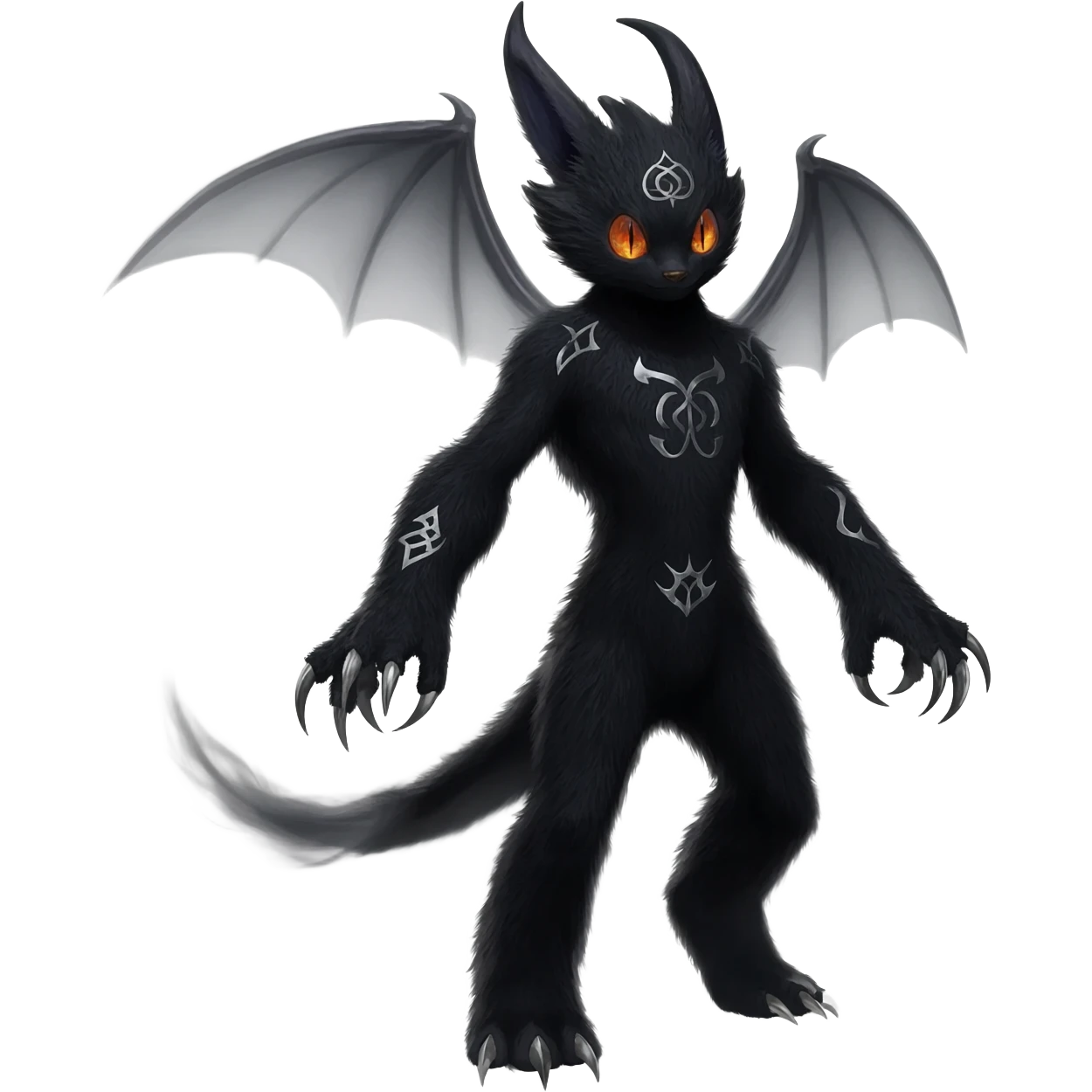  Spooky Gothic Salandit-Umbreon-Litten-Noibat-Fakémon-hybrid-creature (full body)  emoji