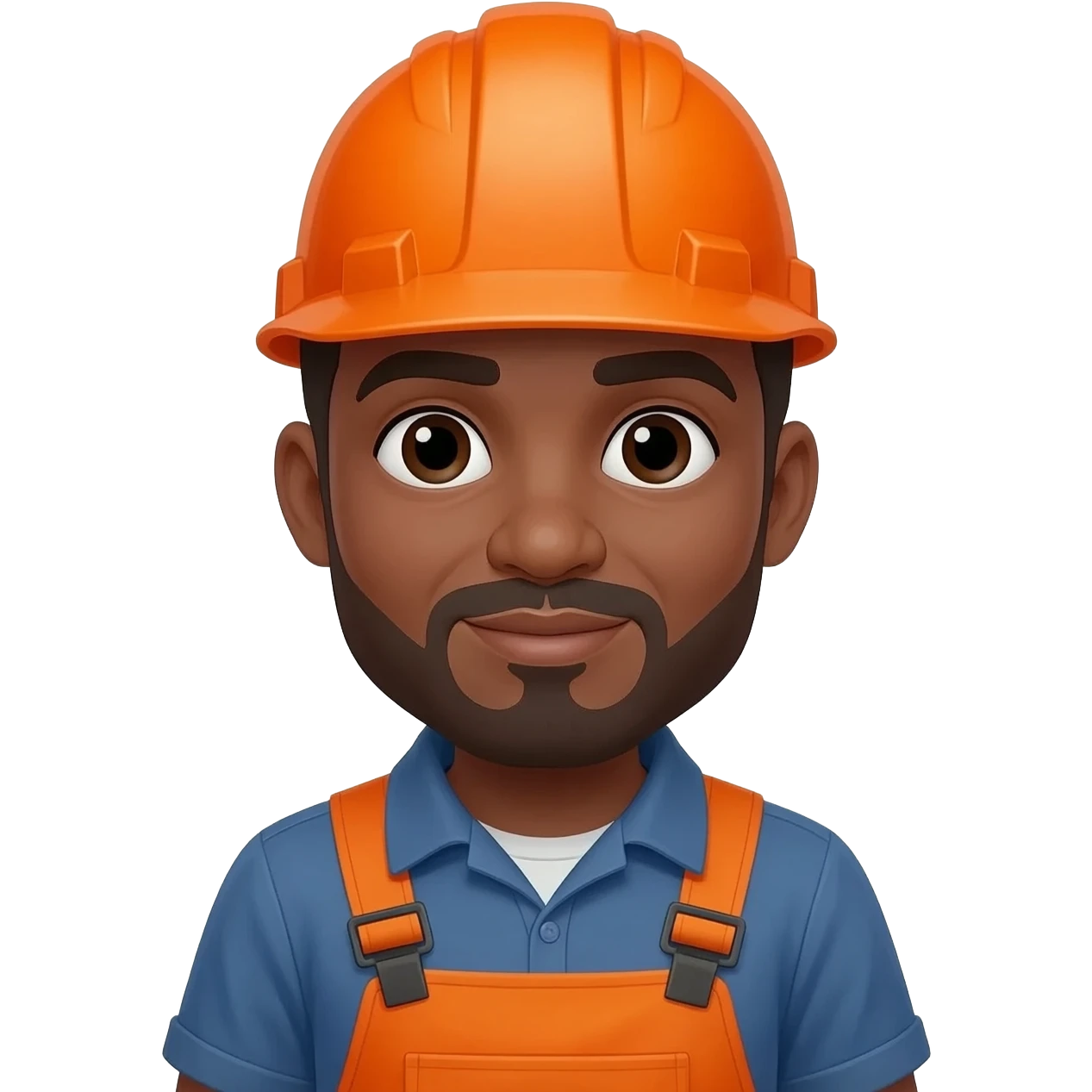 Casco naranja como de construcción, overol naranja como trabajador de offshore oil piel morena emoji